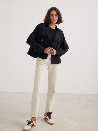 Armury Kadın Düğme Detaylı Kısa Trençkot -LT27-8119