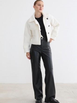 Armury Kadın Ön Düğmeli Cep Detaylı Kısa Mont-LM28-5844