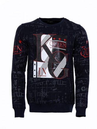 Armury Erkek Taşlı Desenli Sweatshirt -WSWP-1000-200