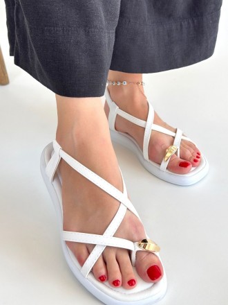 Elira Beyaz Cilt Sandalet - ER265420