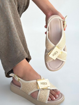 Ceryn Bej Hasır Cilt Sandalet - ER265837