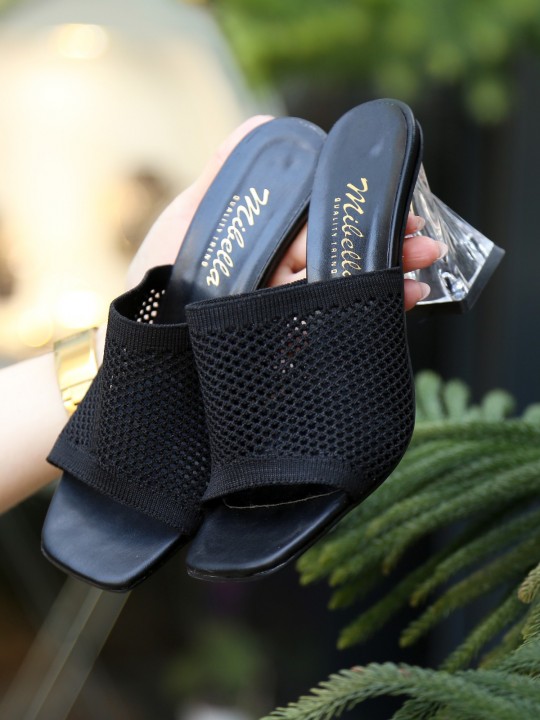 Armury Kadın Triko Şeffaf Topuklu Terlik - ER240876