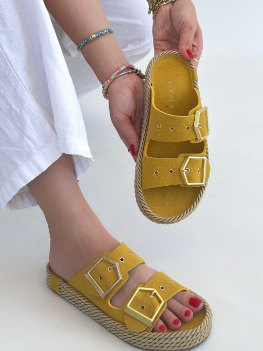 Armury Kadın Nubuk Çift Tokalı Terlik - ER265289