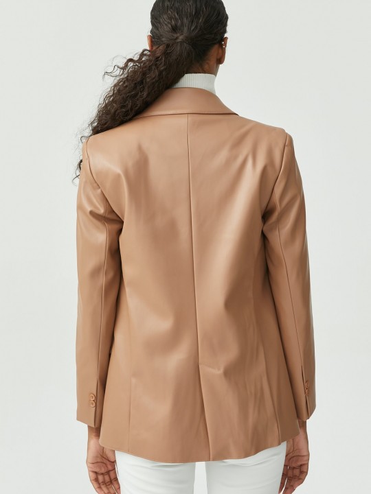 Armury Kadın Astarlı Tek Düğmeli Deri Ceket-PM392928 