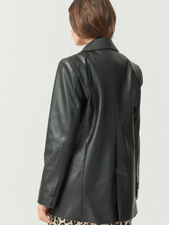 Armury Kadın Astarlı Tek Düğmeli Deri Ceket-PM392928 