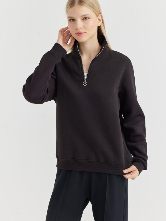 Armury Kadın Yakası Fermuarlı Sweatshirt-PM398647 