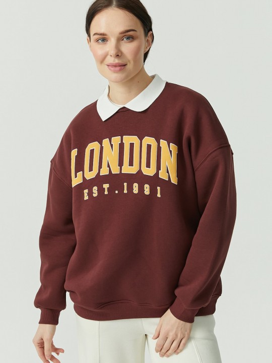 Armury Kadın Gömlek Yaka Baskılı Sweat Üst-PM399199 