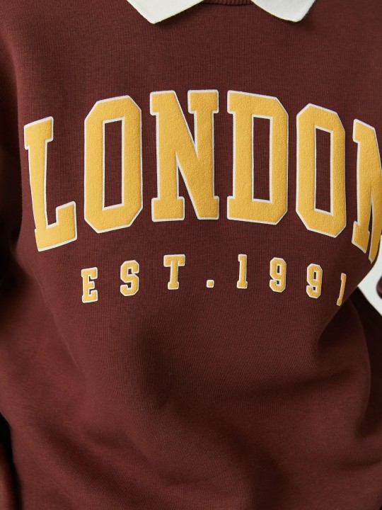 Armury Kadın Gömlek Yaka Baskılı Sweat Üst-PM399199 