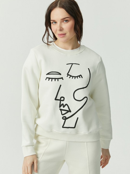 Armury Kadın Bisiklet Yaka Baskılı Sweat Üst-PM399646