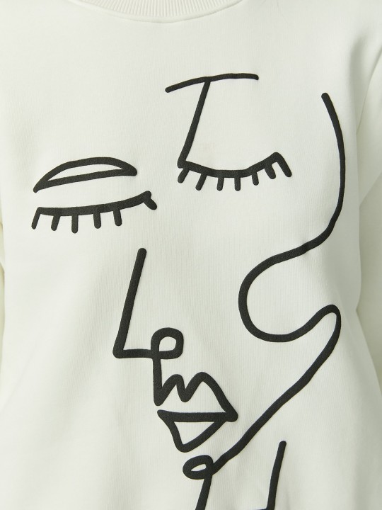 Armury Kadın Bisiklet Yaka Baskılı Sweat Üst-PM399646