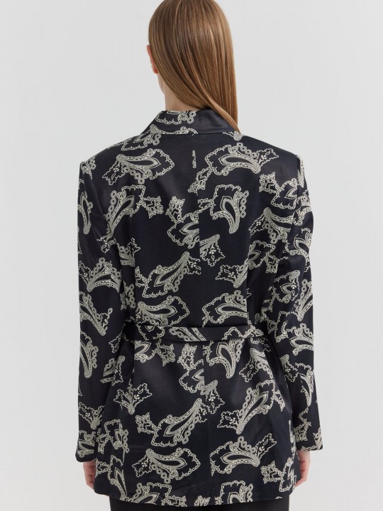 Armury Kadın Desenli Kemer Detaylı Ceket-PM406937 