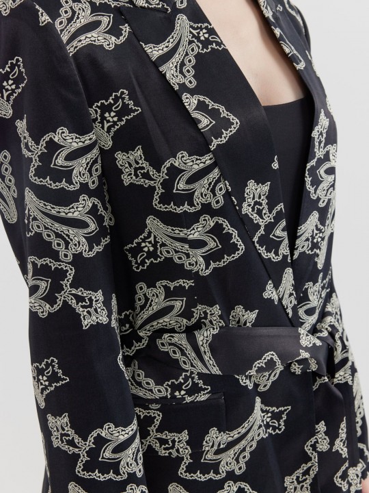 Armury Kadın Desenli Kemer Detaylı Ceket-PM406937 