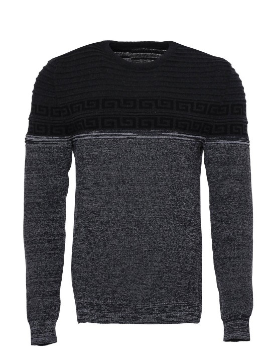 Armury Erkek İki Renkli Göğüs Desenli Yuvarlak Yaka Triko-WSWT-1180-41