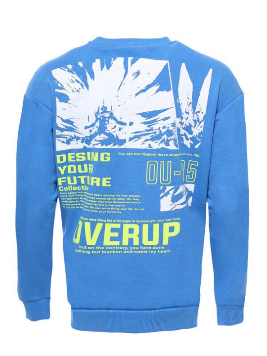 Armury Erkek Bisiklet Yaka Ön Ve Arka Baskılı Sweatshirt - WSWT-1115