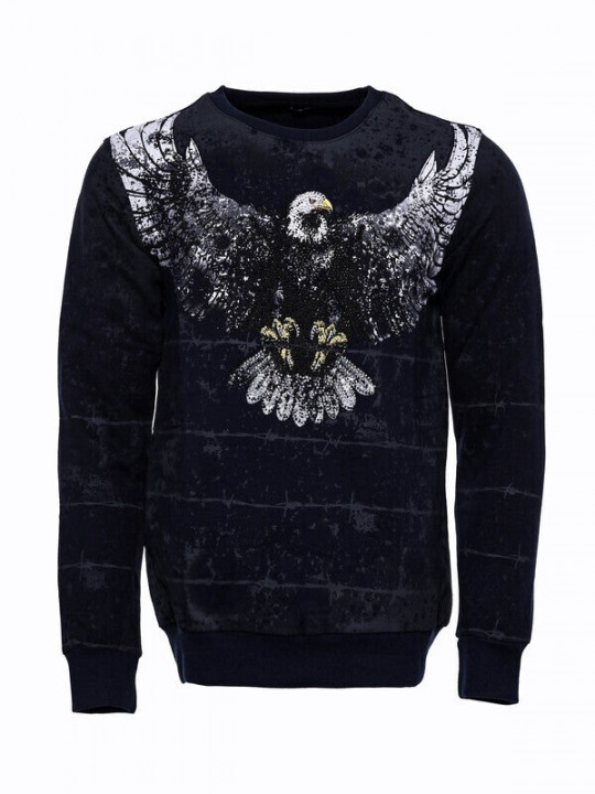 Armury Erkek Taşlı Desenli Sweatshirt-WSWP-1000-202