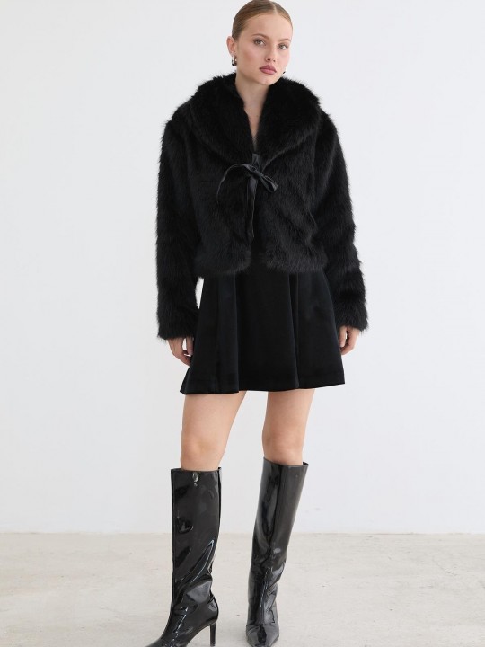 Armury Kadın Garni Deri Fiyonk Detaylı Kürk-LM28-5849