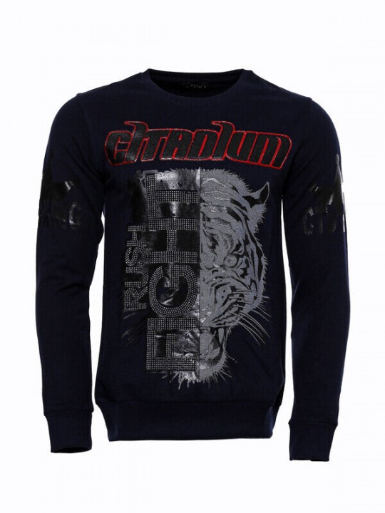 Armury Erkek Taşlı Baskılı Desenli Sweatshirt -WSWP-1000-203