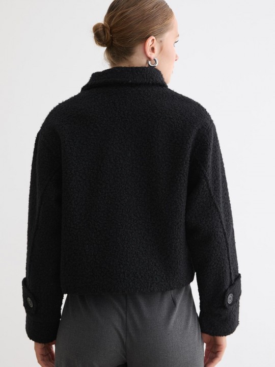 Armury Kadın Ön Düğmeli Cep Detaylı Kısa Mont-LM28-5844