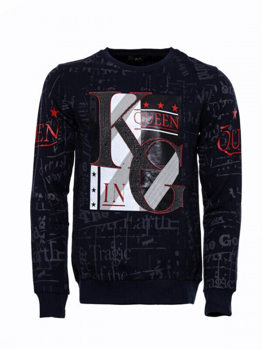 Armury Erkek Taşlı Desenli Sweatshirt -WSWP-1000-200