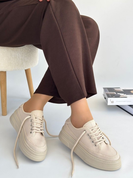 Armury Kadın  Keten Bağcıklı Spor Ayakkabı - ER261575