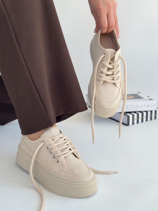 Armury Kadın  Keten Bağcıklı Spor Ayakkabı - ER261575