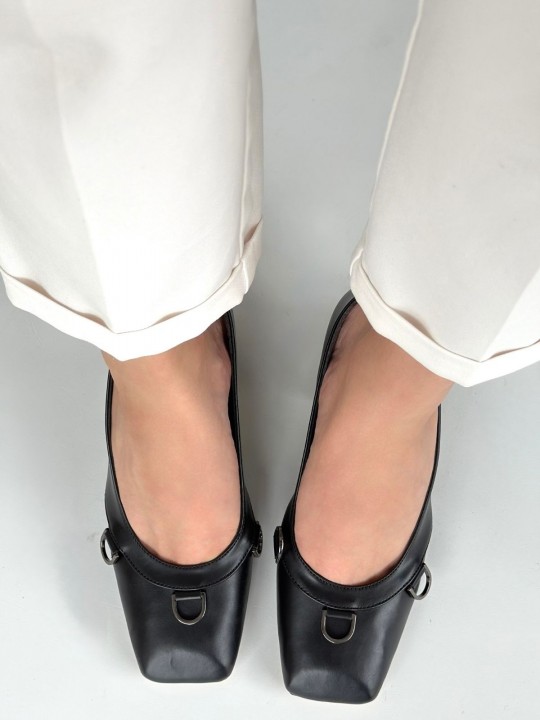 Candera Siyah Cilt Topuklu Ayakkabı - ER261253