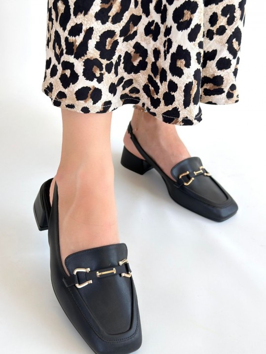 Joonia Siyah Cilt Topuklu Ayakkabı - ER265419