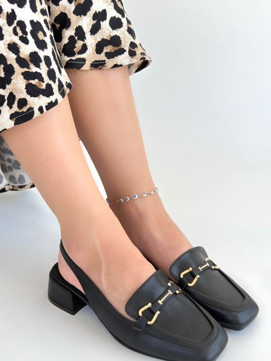 Joonia Siyah Cilt Topuklu Ayakkabı - ER265419