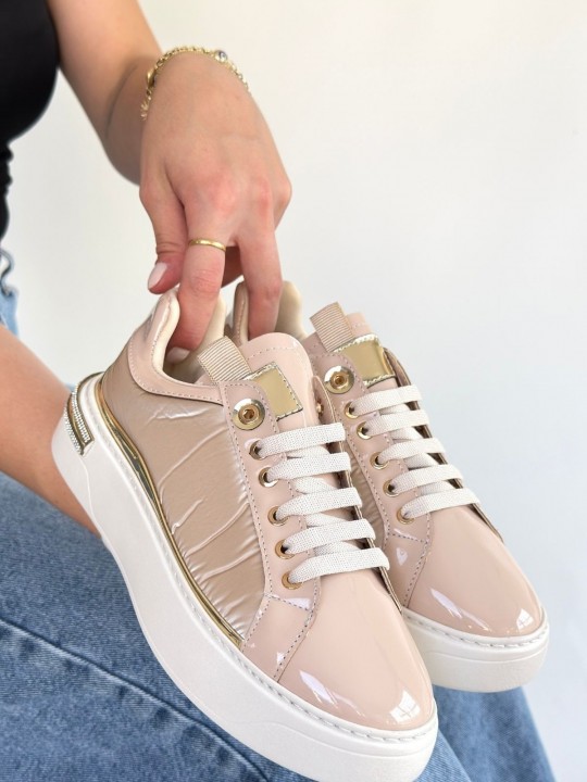 Hleon Bej Rugan Paraşüt Detaylı Bağcıklı Spor Ayakkabı - ER265603