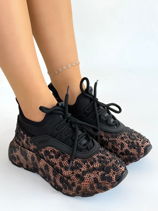 Rimor Leopar Boncuk İşlemeli Spor Ayakkabı - ER265658