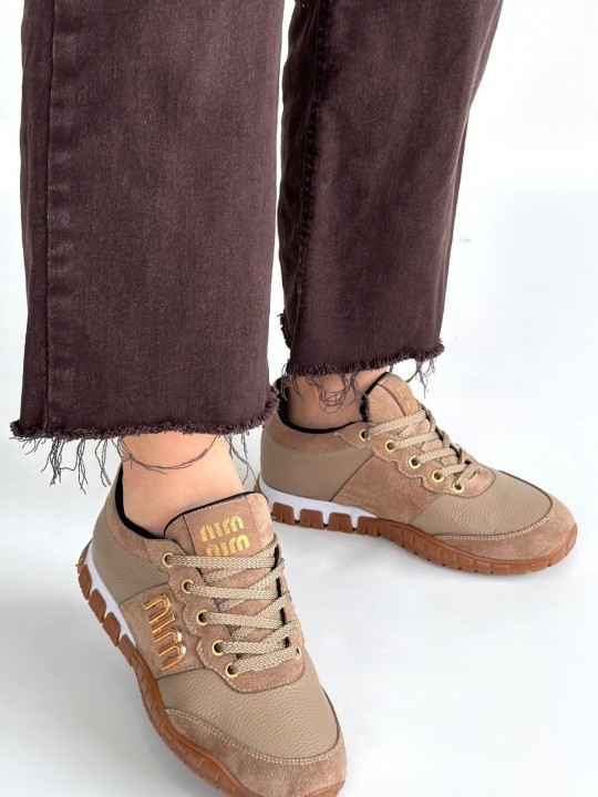 Maron  Cilt Bağcıklı Spor Ayakkabı - ER267307