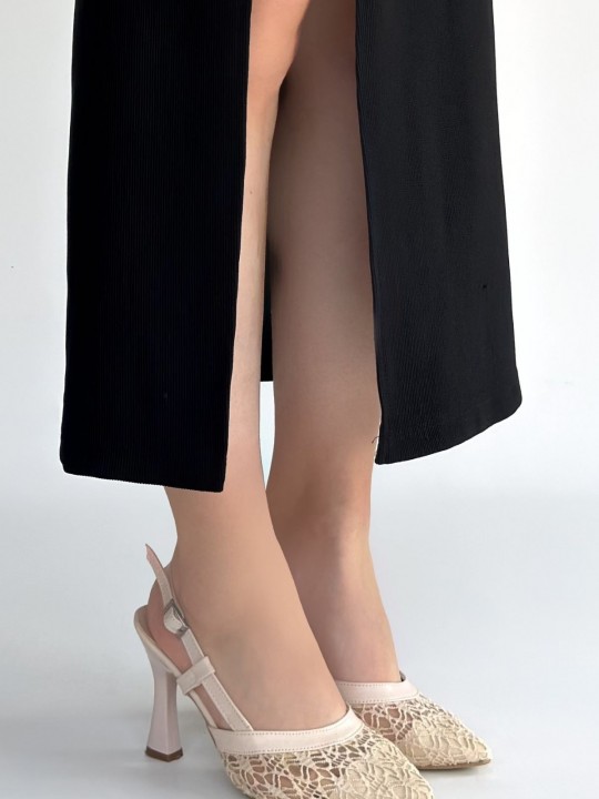 Cetra Cilt Tül Detaylı Topuklu Ayakkabı - ER267822