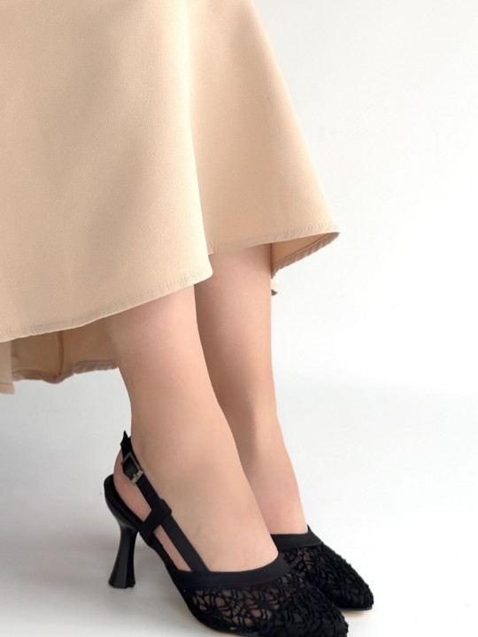 Cetra Cilt Tül Detaylı Topuklu Ayakkabı - ER267822