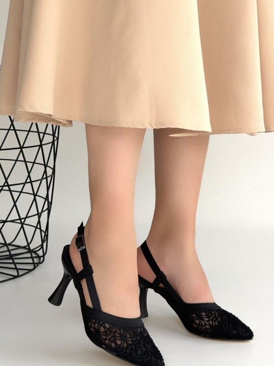 Cetra Cilt Tül Detaylı Topuklu Ayakkabı - ER267822