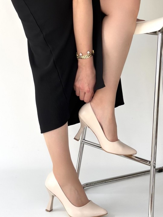 Meyra Bej Cilt Topuklu Ayakkabı - ER267843