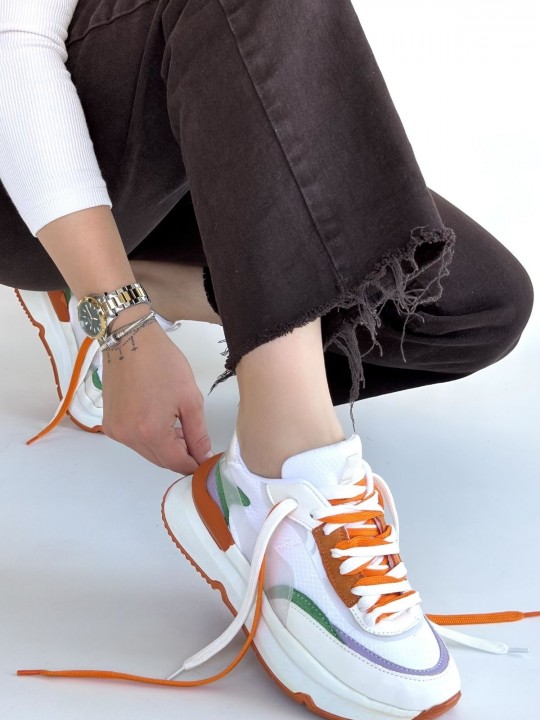 Alenor Beyaz Çift Bağcıklı Spor Ayakkabı - ER268057