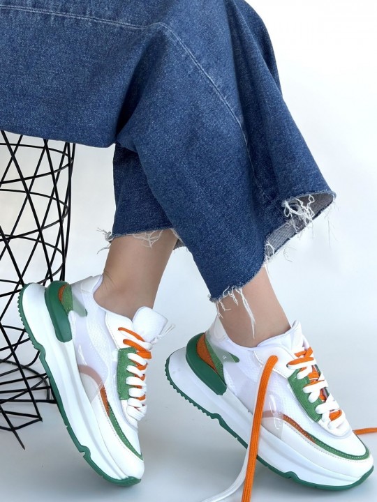 Alenor Beyaz Çift Bağcıklı Spor Ayakkabı - ER268057