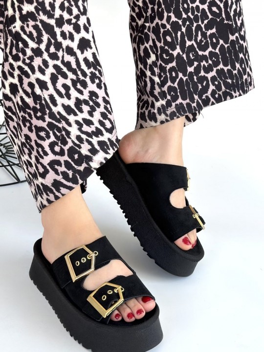 Coera Süet Çift Tokalı Terlik - ER268050