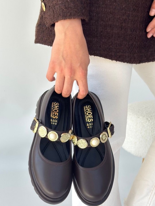 Orlina Cilt Oxford Ayakkabı - ER265117