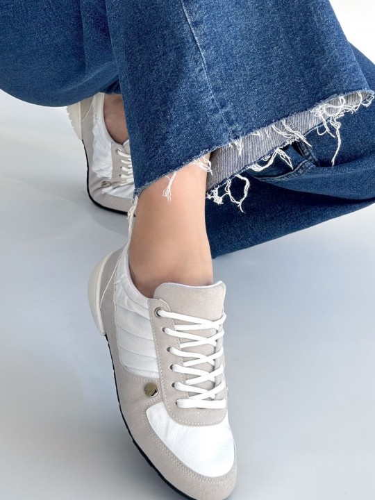 Javion Nubuk Beyaz Detaylı Spor Ayakkabı - ER267850