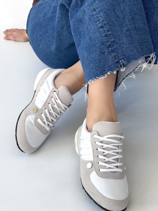 Javion Nubuk Beyaz Detaylı Spor Ayakkabı - ER267850