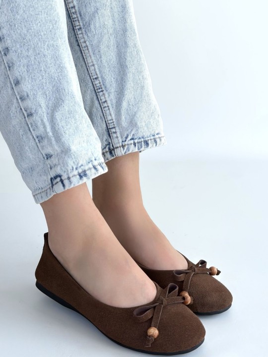 Cérixa Deri Tozu Süet Babet Ayakkabı - ER268098