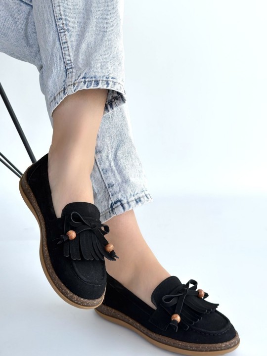 Baviera Deri Tozu Süet Babet Ayakkabı - ER268096