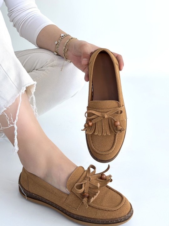 Baryon Noir Deri Tozu Süet Babet Ayakkabı - ER268096