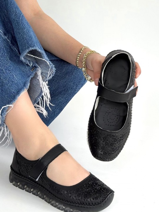 Selvia Deri Cırt Cırtlı Babet Ayakkabı - ER268270