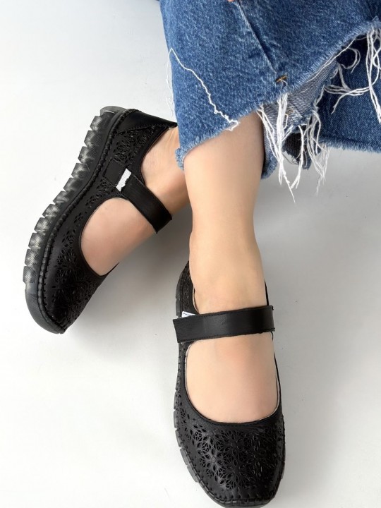 Selvia Deri Cırt Cırtlı Babet Ayakkabı - ER268270