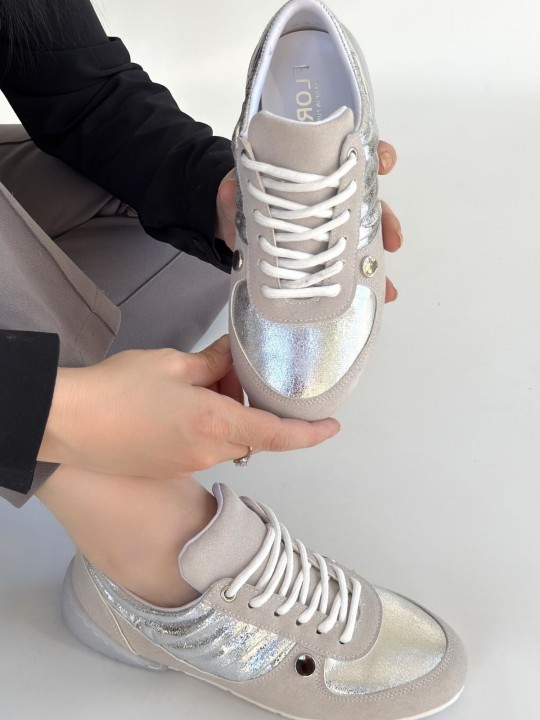Javor Nubuk Gümüş Detaylı Spor Ayakkabı - ER267848
